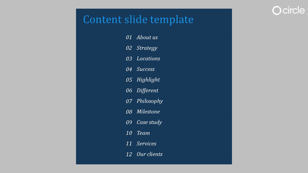 Attractive Content Slide Template Presentation Designs